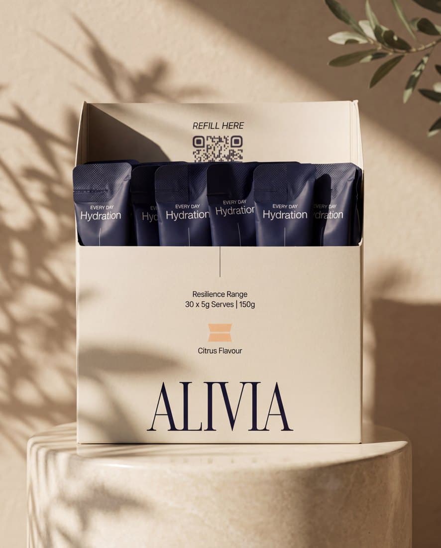 Wellness carton hero on seamless backdrop with hard directional shadow
