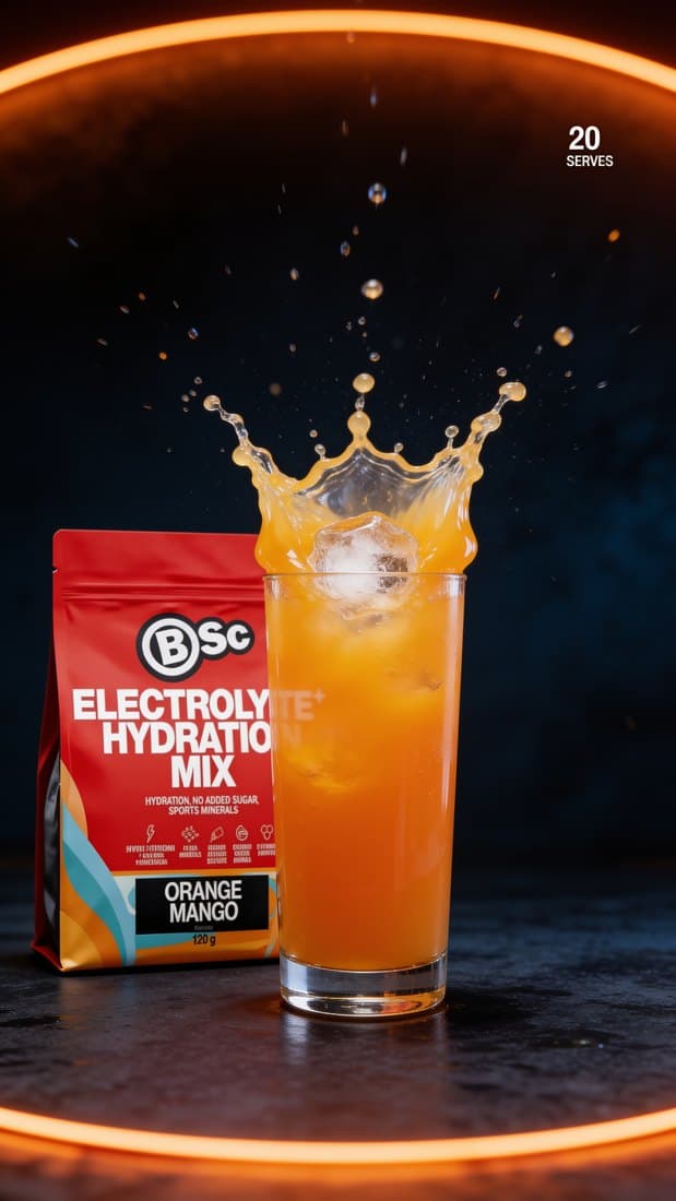 Electrolyte pouch as a dramatic splash pour over ice
