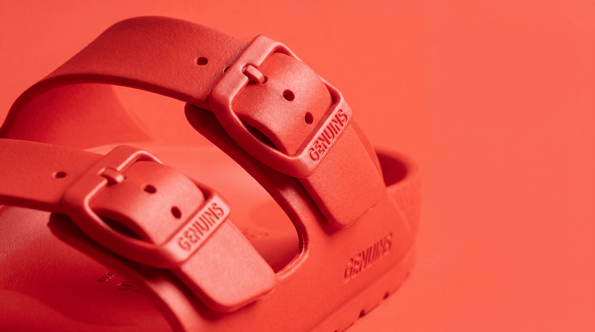 Red sandal banner