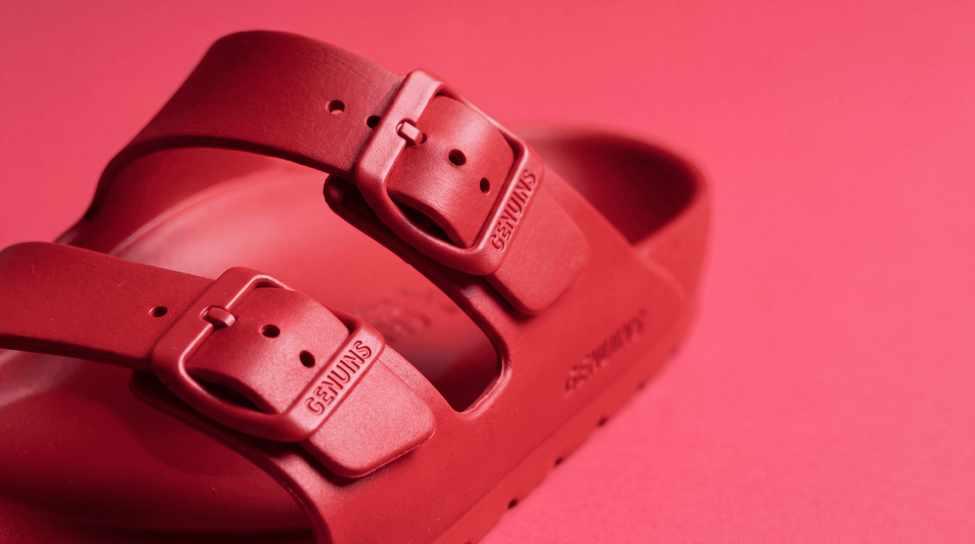 Crimson sandal banner