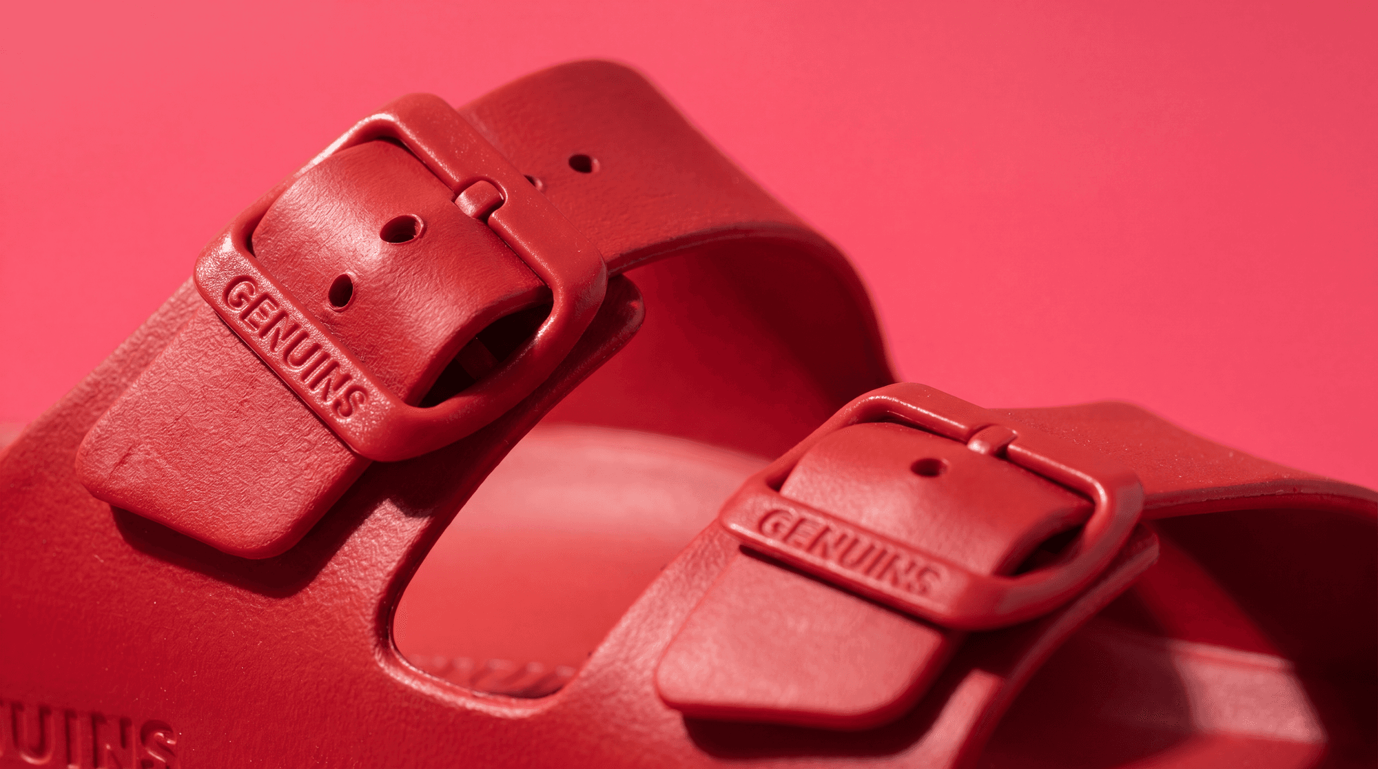 Crimson sandal close banner